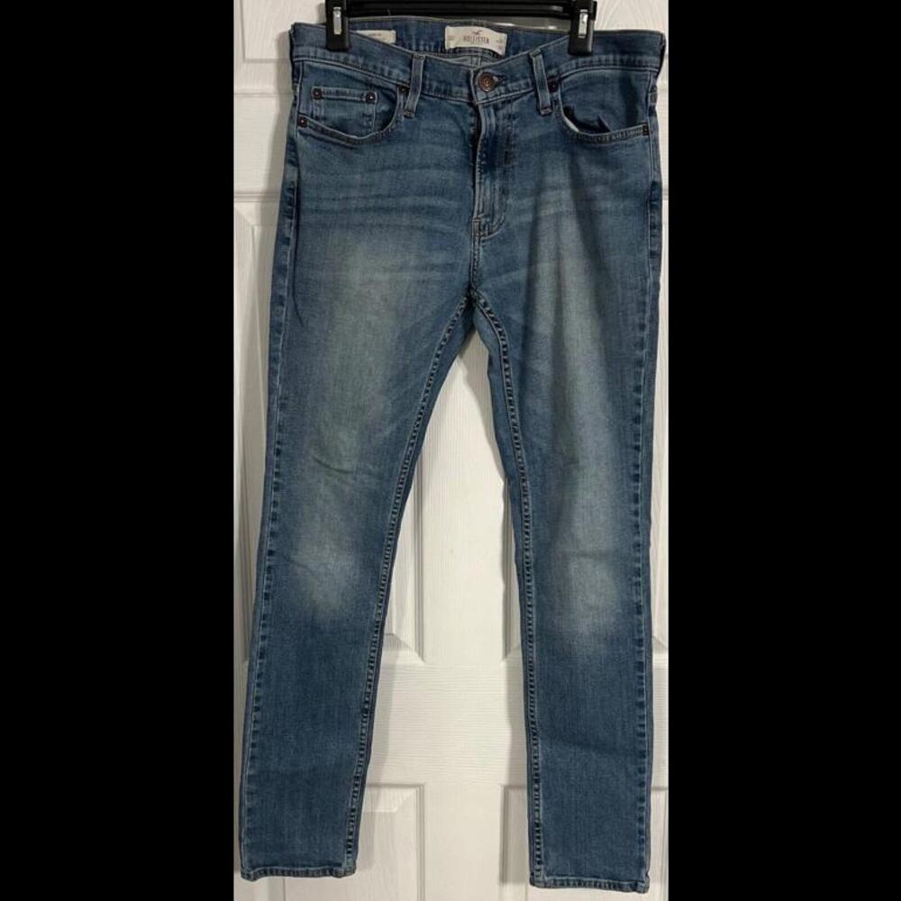 Hollister Skinny Jeans Men's Size 32x34 Blue Cotton Denim in Great Condition 